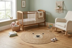Handwoven Natural Seagrass Bear Shaped Kids <b>Rug</b> <b>Round</b> Woven <b>Nursery</b> Play Mat Handmade Children's Room Floor Carpet from Vietnam - Product Image 6