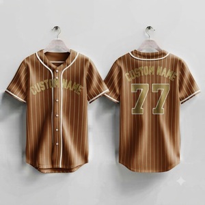 Camiseta de Béisbol Personalizada con Rayas Blancas y Azul Marino, Uniforme Deportivo Transpirable con Botones para Hombre, Ropa de Equipo Sublimada al por Mayor - Product Image 4