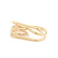 Anillo de doble dedo con cable, minimalista, delicado, único, de la colección Link To Link, al por mayor, oro macizo de 14k y 18k