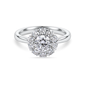 แหวนหมั้นสไตล์วินเทจหรูหรา ทองคำแท้ 14K ประดับเพชรเพาะเลี้ยงทรงเดซี่ ดีไซน์กลีบดอกไม้ละเอียดอ่อน แรงบันดาลใจจากวินเทจ ผลิตในอินเดีย - Product Image 1