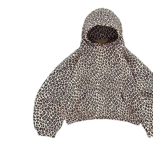 <b>Leopard</b> Camouflage Hoodie Cotton Fleece Knitted Tactical Streetwear <b>Sweatshirt</b> Pullover Custom Logo OEM Bulk Supplier Over Sized - Product Image 2
