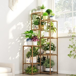 Premium Teak Wood Corner Plant Stand - Wholesale Curved Shelf <b>Planter</b> | Aqdus Saleem - Product Image 3