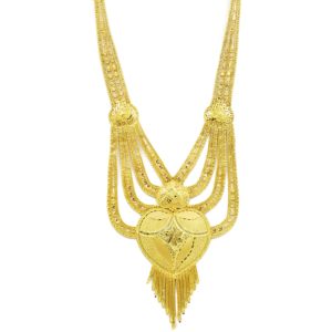 Juego de Joyería Nupcial Largo con Forma de Corazón Turco, Chapado en Oro de 14K, 18K y 24K, Estilo Dubái Tradicional, Venta al Por Mayor - Product Image 5