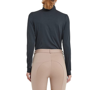 Camiseta de Compresión Ecuestre Casual para Mujer, de Manga Larga, para Competición, en Spandex/Poliéster, Transpirable y Antiarrugas - Product Image 3