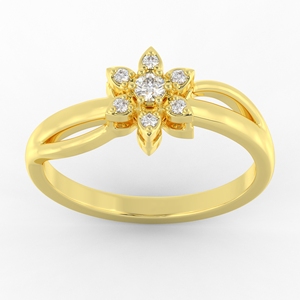 Bague pour femme élégante en argent sterling 925 avec diamant moissanite en forme de fleur, grappe de flocons de neige, choix idéal pour une demande en mariage romantique - Product Image 2
