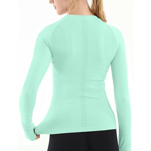 T-shirt de sport haute élasticité pour femme, haut de compression respirant en mélange de spandex, chemise de gym unie, vêtement de sport - Product Image 6