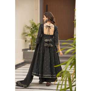 Elegante conjunto de traje Anarkali de talla XS para mujer Diseño de impresión digital para fiestas - Product Image 4