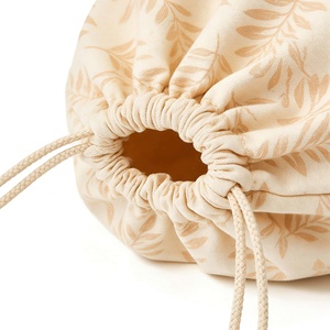 Ensemble de sacs à pain en coton réglables avec cordon de serrage, lavables, imprimés motif feuille, écologiques, résistants à l'eau, durables, réutilisables pour le rangement - Product Image 2