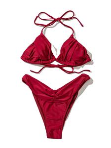 Traje de Baño Fluorescente de Neón, Colores Vibrantes, Alta Visibilidad, Estilo Juvenil y Moderno, Bikini de Playa para Mujer - Product Image 6