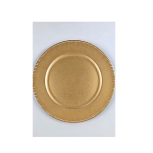 Assiette de présentation en métal raffinée avec bordure gaufrée pour table de luxe, réceptions de mariage et usage hôtelier - Product Image 4