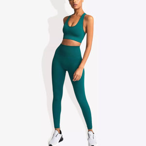 New Design Workout Gym Fitness Clothing Women Yoga Sets New Style Vintage Breathable Seamless Nylon Spandex Leggings - Product Image 1