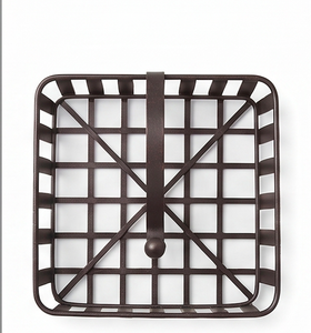 Porte-serviettes en métal style vintage, panier en fer avec poignée en boule pour la cuisine, la table et la salle à manger - Product Image 2