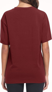 T-shirt gris à manches courtes pour femme, coupe classique, couleur unie, streetwear personnalisé, t-shirts décontractés en tissu canvas, prix de gros, meilleure qualité - Product Image 6