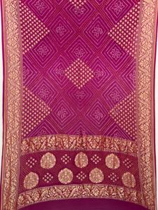 Reine Banarasi Neemzari Georgette Rai Bandhani Dupatta Premium Festliche Hochzeits-Traditionstücher (150 Banarashi Original-Uttra) - Product Image 2