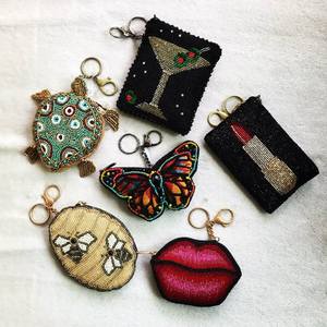 Beaded Cute Keychains Set Handmade Aesthetic Charms Strawberry Bow Drink Keychain Gift for Girls - Product Image 3
