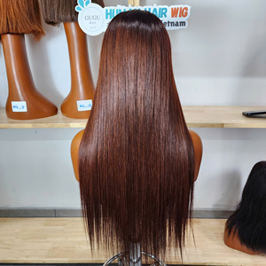 Peluca sin pegamento 2x6 al por mayor, color marrón, 26 pulgadas, cabello humano virgen Remy liso, para mujeres, encaje transparente - Product Image 4
