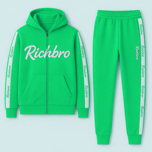 Logo personnalisé Gris Cargo Survêtement Polaire Unisexe Coton Jogger et Sweat à Capuche Ensemble 2 Pièces Factory Direct Activewear Survêtements - Product Image 4