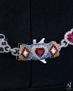 Custom Hiphop Style Moissanite Necklace Silver <b>Rope</b> <b>Chain</b> Multicolor Gemstone Charm Unisex Gift for Party - Product Image 6