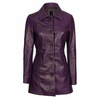 Modischer Echtleder-Trenchcoat für Damen, Winddicht, Lang, Wasserdicht, Atmungsaktiv, mit Individuellem Logo, Trendiger Wintermantel
