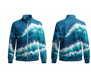 Veste zippée décontractée et sportive à sublimation intégrale, vêtements de course et de fitness, chaude, respirante, séchage rapide |   Tailles Hommes Femmes Jeunes - Product Image 2