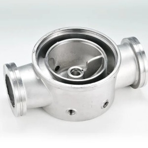 Raccord croisé à quatre voies fileté en acier inoxydable moulé usiné avec précision, avec bride de montage carrée, ensemble de pièces industrielles - Product Image 3