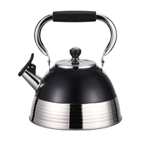 Bouilloire sifflante en acier inoxydable, nouveau design, poignée résistante à la chaleur, pour cuisinière à gaz et à induction, pour la maison