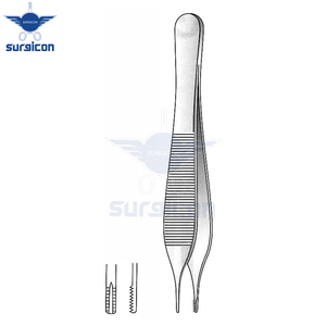 Pinzas Adson-Brown para Tejidos y Agarre, 12 cm / 4-3/4 Pulgadas, con 9x9 Dientes, Instrumento Quirúrgico de Acero Inoxidable para Sujetar Tejidos - Product Image 3