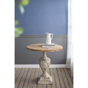 Mesa de Comedor Redonda de Madera Antigua de 30x31 Pulgadas - Product Image 4