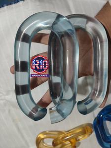 Kit d'accessoires pour sculpture murale en résine en forme de C, composants de décoration intérieure, pièces de chaîne ouvertes en acrylique coloré pour le bricolage - Product Image 2