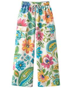 Customized Womens Sage Green And Geometric Two Piece Co Ord Set <b>Short</b> Sleeve Button Shirt With <b>Wide</b> <b>Leg</b> Pants Casual Outfit - Product Image 2