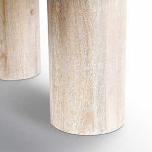 Table basse ronde contemporaine en bois massif avec pieds cylindriques pour la décoration de meubles de maison dans le salon et le salon - Product Image 3