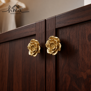 Handmade Solid Brass Mother of Pearl Flower Cabinet Knob Floral Decorative <b>Drawer</b> <b>Pull</b> Dresser Wardrobe Kitchen Bathroom - Product Image 4