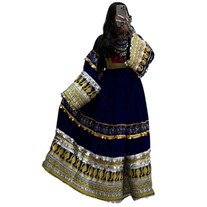 Traditional Afghan Balochi Embroidered Dress Heavy Mirror Work Featuring Vibrant Multi Color Pattern Afghan Kuchi Dress - Product Image 1