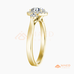 Bague solitaire en moissanite taille ronde, bague de fiançailles en or pour femme, bijoux de mariée élégants, cadeau d'anniversaire - Product Image 6