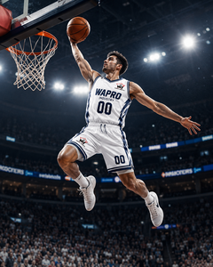 Ensemble uniforme de basketball Warpro Industry Thunder Strike Elite, maillot et short personnalisés pour équipe, kit en mesh de qualité professionnelle, bleu et blanc - Product Image 5