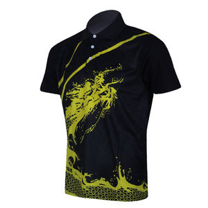 Camisa de Golf Personalizada para Hombre, de Manga Corta, Tejido Sólido, Antiarrugas, Transpirable, con Estampado Digital - Product Image 1