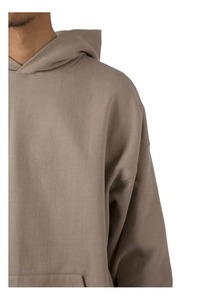Custom Logo Unisex Heavyweight <b>Pullover</b> Hoodie Taupe Plain Blank Fleece Cotton <b>Men</b> Women Oversized Streetwear Hoodies Sweatshirt - Product Image 5