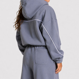 Adult Unisex Hooded Animal <b>Print</b> Solid Color Block Tracksuit Set Full Sleeve Zipper Sporty Autumn Wear Side Pockets Loose Fit - Product Image 5