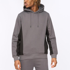 Men's Gray Hooded Fleece Sweatshirt Regular Fit Solid Color Casual Autumn Wear - Product Image 6