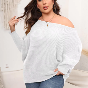 Women's Rib Knit Turtleneck <b>Pullover</b> <b>Sweater</b> Batwing Sleeve Solid Color Casual Autumn Wear 100% Acrylic Anti-Pilling Full Sleeve - Product Image 3