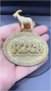 Colgante Redondo Personalizado con Nombre Hip Hop, Joyería con Letras, Moissanita Iced Out, Micro Pavé y Engaste de Garras - Product Image 3