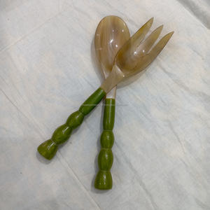 Juego de cuchara y tenedor de cuerno de búfalo de calidad de exportación con mango de resina, juego de utensilios de lujo para cenar, productos de cuerno hechos a mano a bajo precio. - Product Image 3