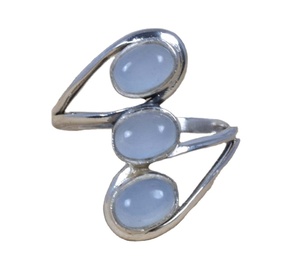 แหวนหมั้นเงินแท้ 925 ชุบโรเดียมสีฟ้าเทอร์ควอยซ์ ประดับเพชรสามเม็ด ดีไซน์เรียบหรู เหมาะสำหรับเป็นของขวัญในงานปาร์ตี้ - Product Image 1