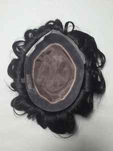 Perruque toupet en cheveux humains mono de qualité supérieure, origine Taz Hair Autriche, style Bangladesh, avec des ondulations naturelles et profondes - Product Image 3