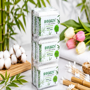 Hisopos de Algodón Biodegradables con Palitos de Bambú, 200 Unidades, Hisopos de Algodón Suaves de Doble Punta en Caja Plana Higiénica para el Cuidado de la Belleza - Product Image 2