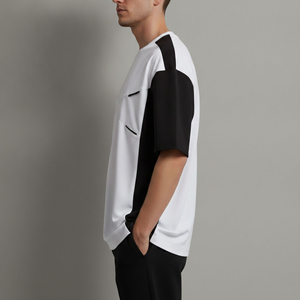 เสื้อยืดผู้ชายผ้าฝ้ายแท้ 100% สุดฮิตปี 2026 สไตล์ฮิปฮอปรักษ์โลก สีพื้น 2 สี ป้องกันรอยยับ สำหรับผู้ชาย - Product Image 2