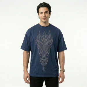 Casual Breathable Jersey Cotton Front Logo Men's Regular Fit T-<b>Shirt</b> Geometric Rhinestone Short Sleeve O-Neck Street Style - Product Image 3
