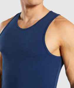 OEM Custom Organic Cotton Men's Tank Tops <b>Ring</b> Vest Singlet for Bodybuilding Fitness Sports Muscle Running Gym Top - Product Image 2
