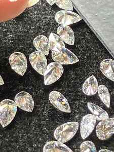 เพชรทรงลูกแพร์หลวมๆ ที่เพาะเลี้ยงในห้องปฏิบัติการ สำหรับทำเครื่องประดับ สี D-E ความสะอาด VVS-VS น้ำหนักรวม 5 กะรัต ขนาด 4.25-5.60 มม. เหมือนเพชรธรรมชาติ - Product Image 4