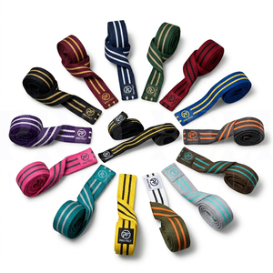 Sangles de levage en coton sur mesure extra longues pour soulevé de terre, powerlifting, avec support de poignet rembourré robuste, pour entraînement en salle de sport - Product Image 1